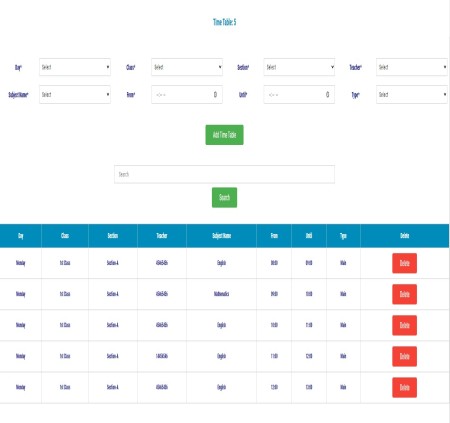 School Time Table software